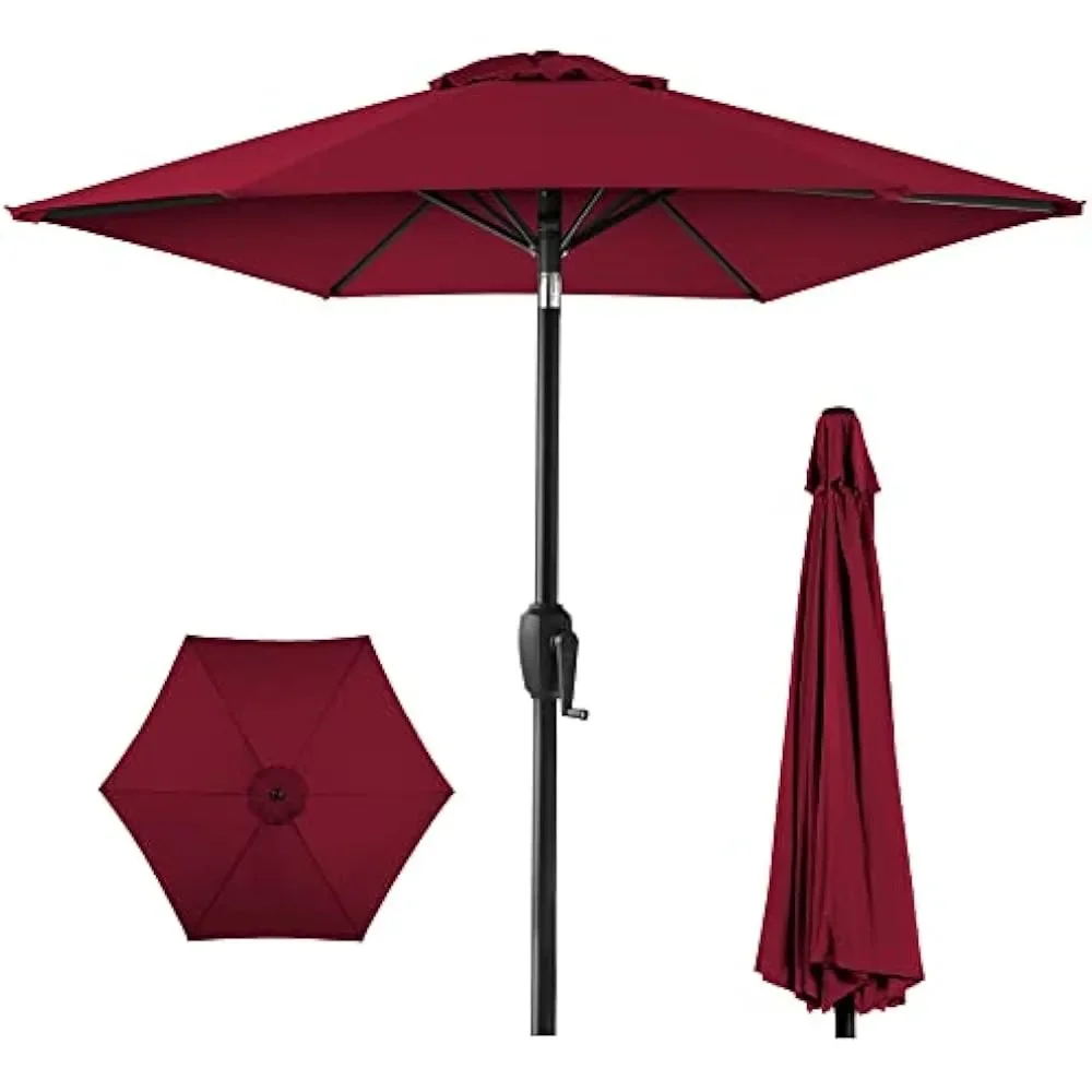 7.5FT Heavy-Duty Round Outdoor Market Table Patio Umbrella w/Steel Pole, Push Button Tilt, Easy Crank Lift - Burgundy
7.5FT Heavy-Duty Round Outdoor Market Table Patio Umbrella w/Steel Pole, Push Button Tilt, Easy Crank Lift - Burgundy