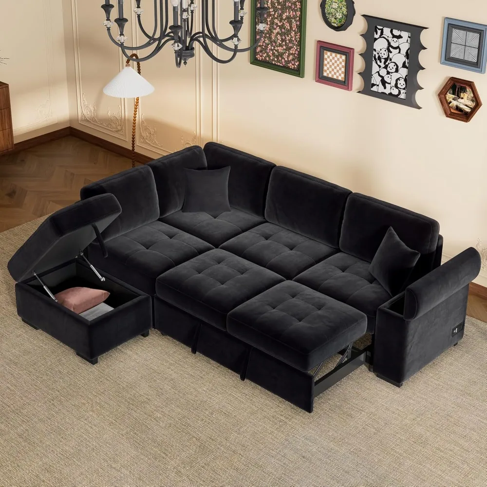 L-Shape Sleeper Sofa Bed with Storage Ottoman & Hidden Arm Storage, 85Inch Sectional Corner Couch Sofa-Bed,Sofa Bed
L-Shape Sleeper Sofa Bed with Storage Ottoman & Hidden Arm Storage, 85Inch Sectional Corner Couch Sofa-Bed,Sofa Bed