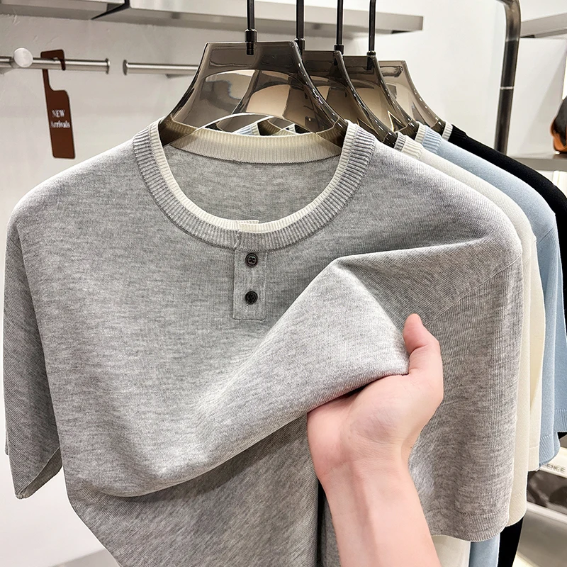 Money Style Minimalist Comfortable Tencel Linen Blend Short Sleeve Knit Shirt Men's Top 2026 Spring Summer Crew Neck T-Shirt
Money Style Minimalist Comfortable Tencel Linen Blend Short Sleeve Knit Shirt Men's Top 2026 Spring Summer Crew Neck T-Shirt