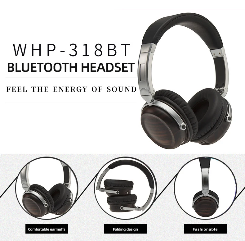 Bluetooth Walnut Wood Wooden Headwear Alloy Hi-Fi Professional HIFI Music Headphones 40MM Smart Phone Drive Easily WHP-318BT
Bluetooth Walnut Wood Wooden Headwear Alloy Hi-Fi Professional HIFI Music Headphones 40MM Smart Phone Drive Easily WHP-318BT
