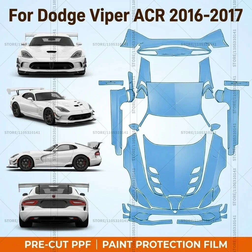 Предварительно нарезанная прозрачная защитная пленка PPF для бампера, автомобильная прозрачная пленка для Dodge Viper ACR 2016-2017
Предварительно нарезанная прозрачная защитная пленка PPF для бампера, автомобильная прозрачная пленка для Dodge Viper ACR 2016-2017