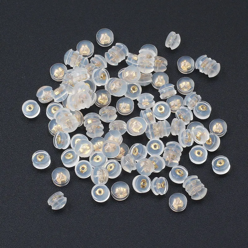 100PCS Silicone hamburger-shaped earring backs, accessories for butterfly-style earring backs with 925 silver inside
100PCS Silicone hamburger-shaped earring backs, accessories for butterfly-style earring backs with 925 silver inside