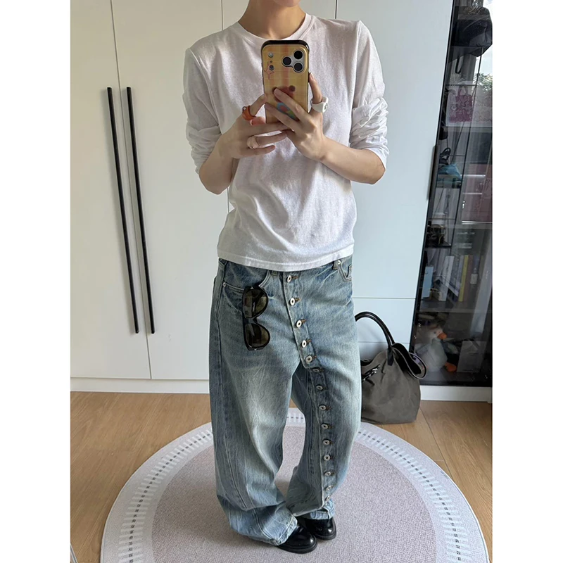 Blue Womens Jeans High Waist Vintage Straight Spring Y2K Classic Denim Pants Streetwear American Wide Leg Baggy Denim Trouser
Blue Womens Jeans High Waist Vintage Straight Spring Y2K Classic Denim Pants Streetwear American Wide Leg Baggy Denim Trouser