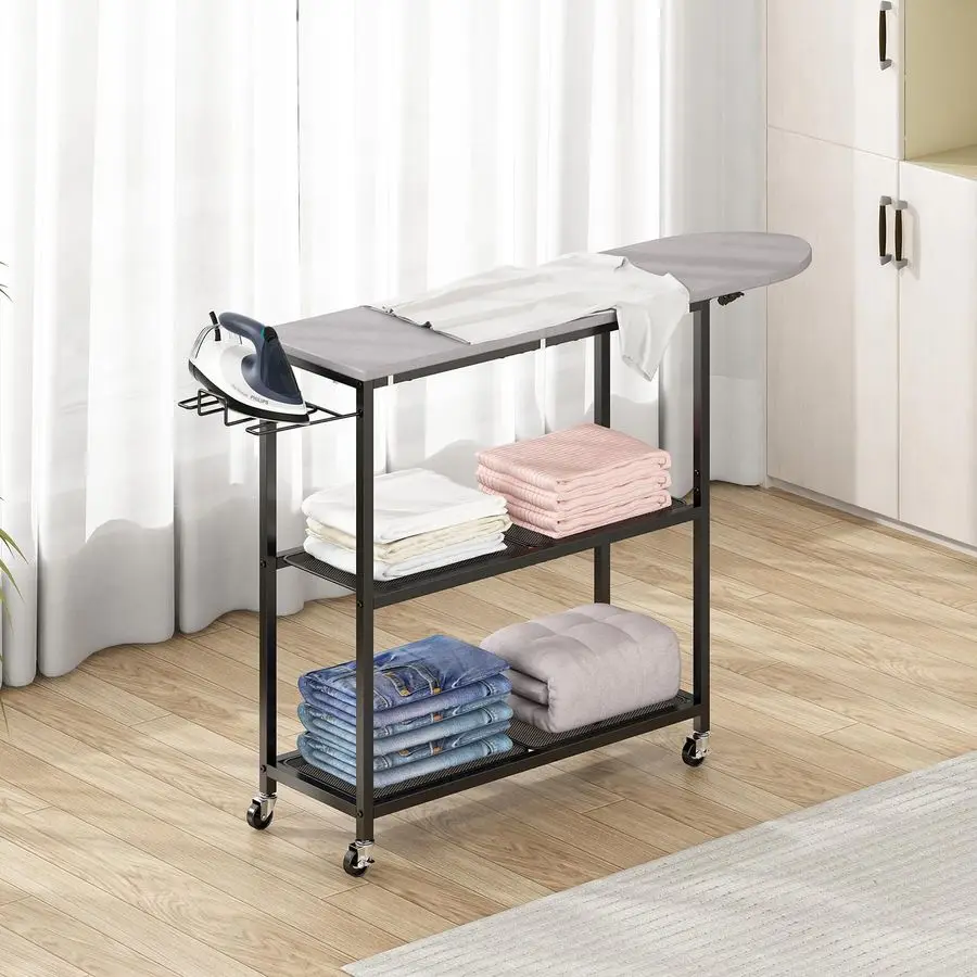 Ironing Board with 2 Tier Storage Basket, Movable Ironing Board Full Size for Iron Rest amp Clothes, Tabletop Ironing Boards, Ir
Ironing Board with 2 Tier Storage Basket, Movable Ironing Board Full Size for Iron Rest amp Clothes, Tabletop Ironing Boards, Ir