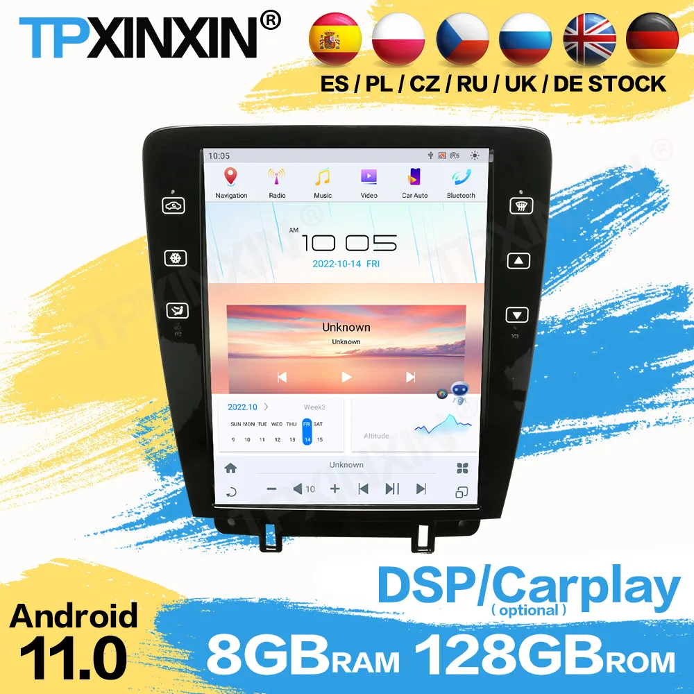 Qualcomm Tesla Screen Android 11.0 Player Head Unit For Ford Mustang 2009 2010 2011 2012 2013 GPS Navigation Car Radio Receiver
Qualcomm Tesla Screen Android 11.0 Player Head Unit For Ford Mustang 2009 2010 2011 2012 2013 GPS Navigation Car Radio Receiver