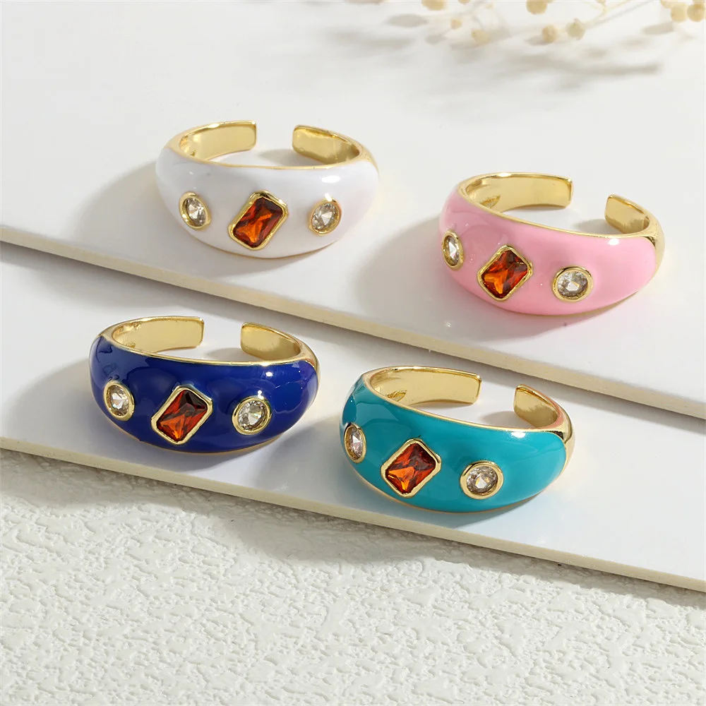 1Pcs of European and American Style 18K Copper Gold-plated Colored Enamel High-end Ring Punk Style Open Ring Jewelry Womens Gift
1Pcs of European and American Style 18K Copper Gold-plated Colored Enamel High-end Ring Punk Style Open Ring Jewelry Womens Gift