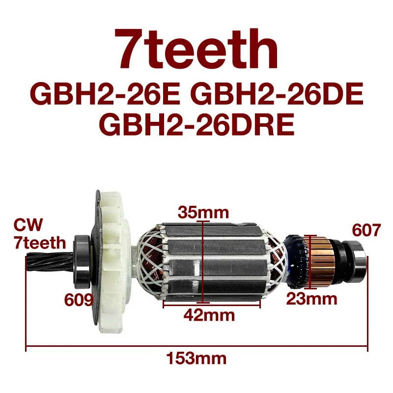 Armature 7teeth Stator Replacement Parts for Bosch GBH2-26 GBH2-26E GBH2-26DE GBH2-26DRE Hammer Rotor Anchor Coil
Armature 7teeth Stator Replacement Parts for Bosch GBH2-26 GBH2-26E GBH2-26DE GBH2-26DRE Hammer Rotor Anchor Coil
