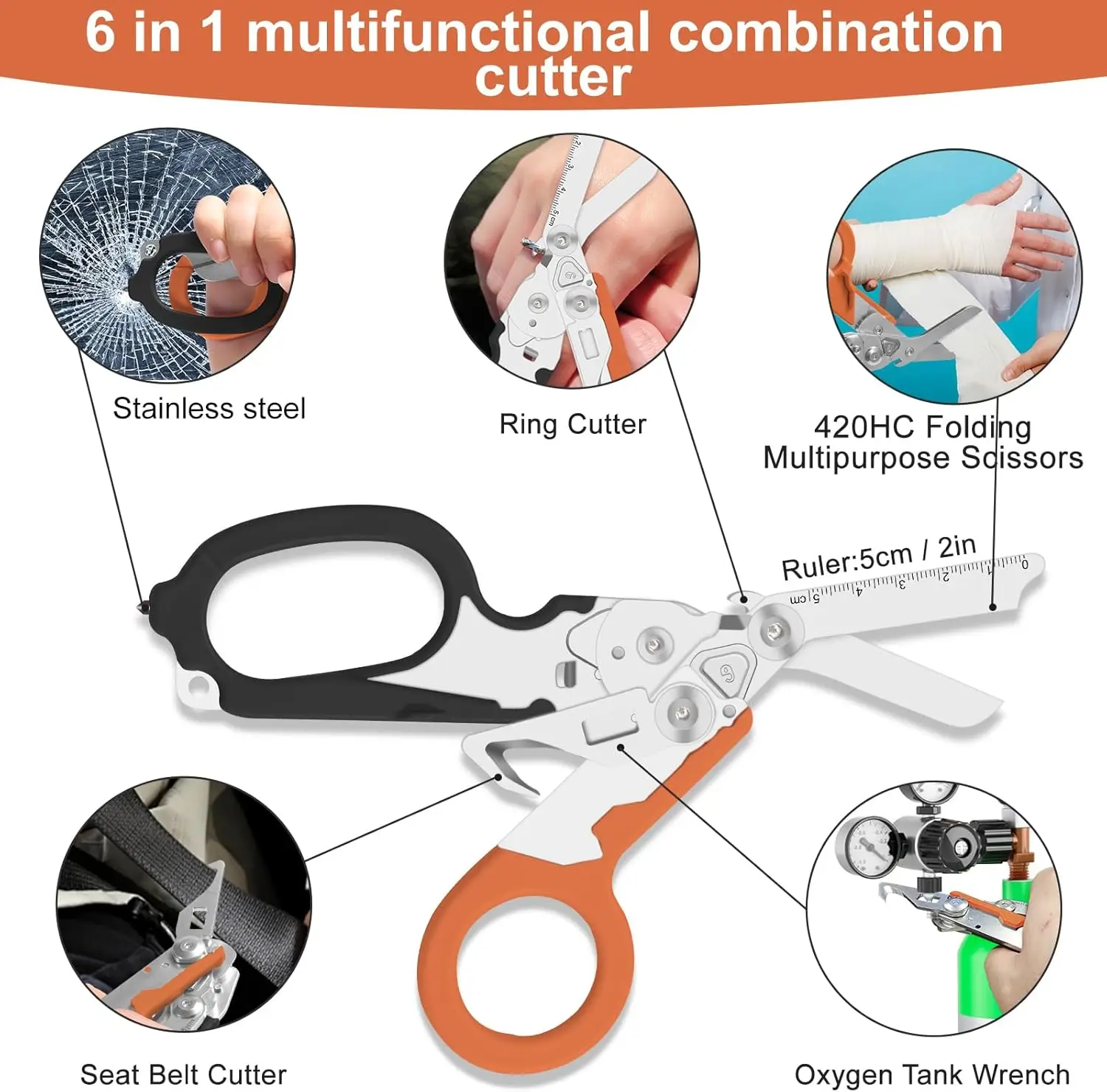 Emergency Multi-Tool Raptor Shears Trauma Scissor Responders with Storage Sheath Outdoor Camping Survival Medical EDC Supplies
Emergency Multi-Tool Raptor Shears Trauma Scissor Responders with Storage Sheath Outdoor Camping Survival Medical EDC Supplies