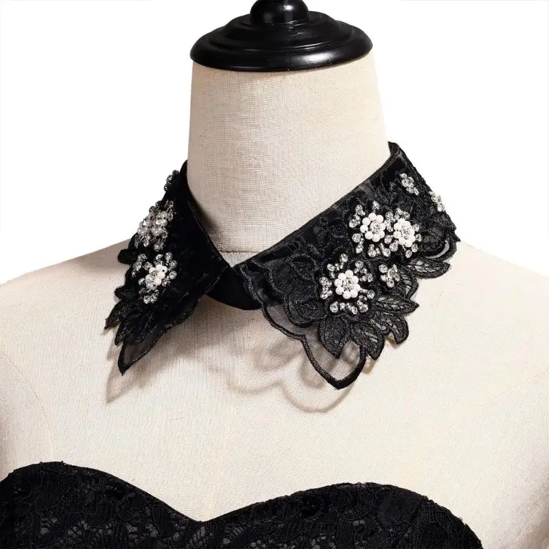 Y08C Wedding Formal Embroidery Beads Organza Faux Collar Detachable Lace Lapel Collar
Y08C Wedding Formal Embroidery Beads Organza Faux Collar Detachable Lace Lapel Collar