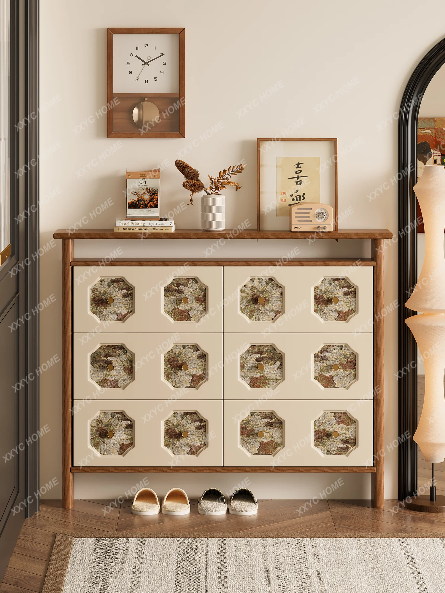 A003 Medieval solid wood retro printing, household shoe changing cabinet, vertical cabinet storage and storage integrated cabine
A003 Medieval solid wood retro printing, household shoe changing cabinet, vertical cabinet storage and storage integrated cabine