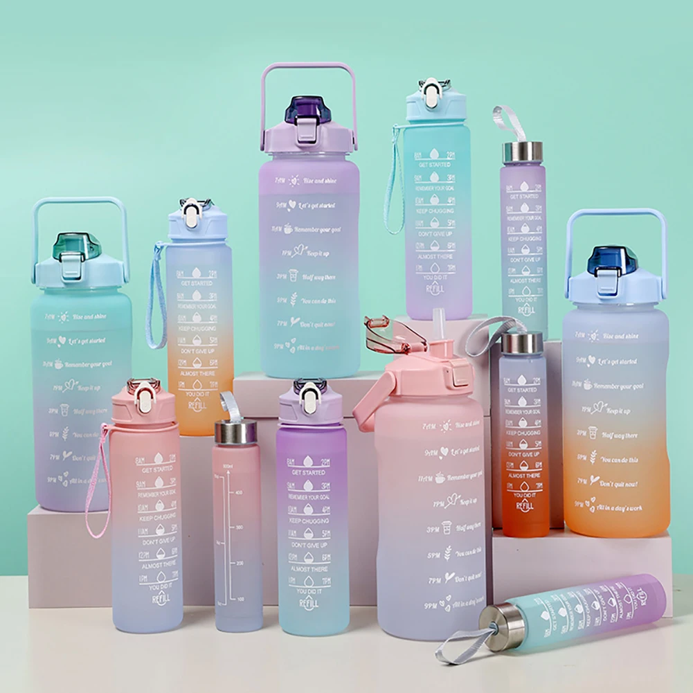 3pcs Sports Drink Bottle Frosted Gradient 2000ML+800ML+500ML Outdoor Sport Water Bottle Reusable Cups for Camping Hiking Running
3pcs Sports Drink Bottle Frosted Gradient 2000ML+800ML+500ML Outdoor Sport Water Bottle Reusable Cups for Camping Hiking Running