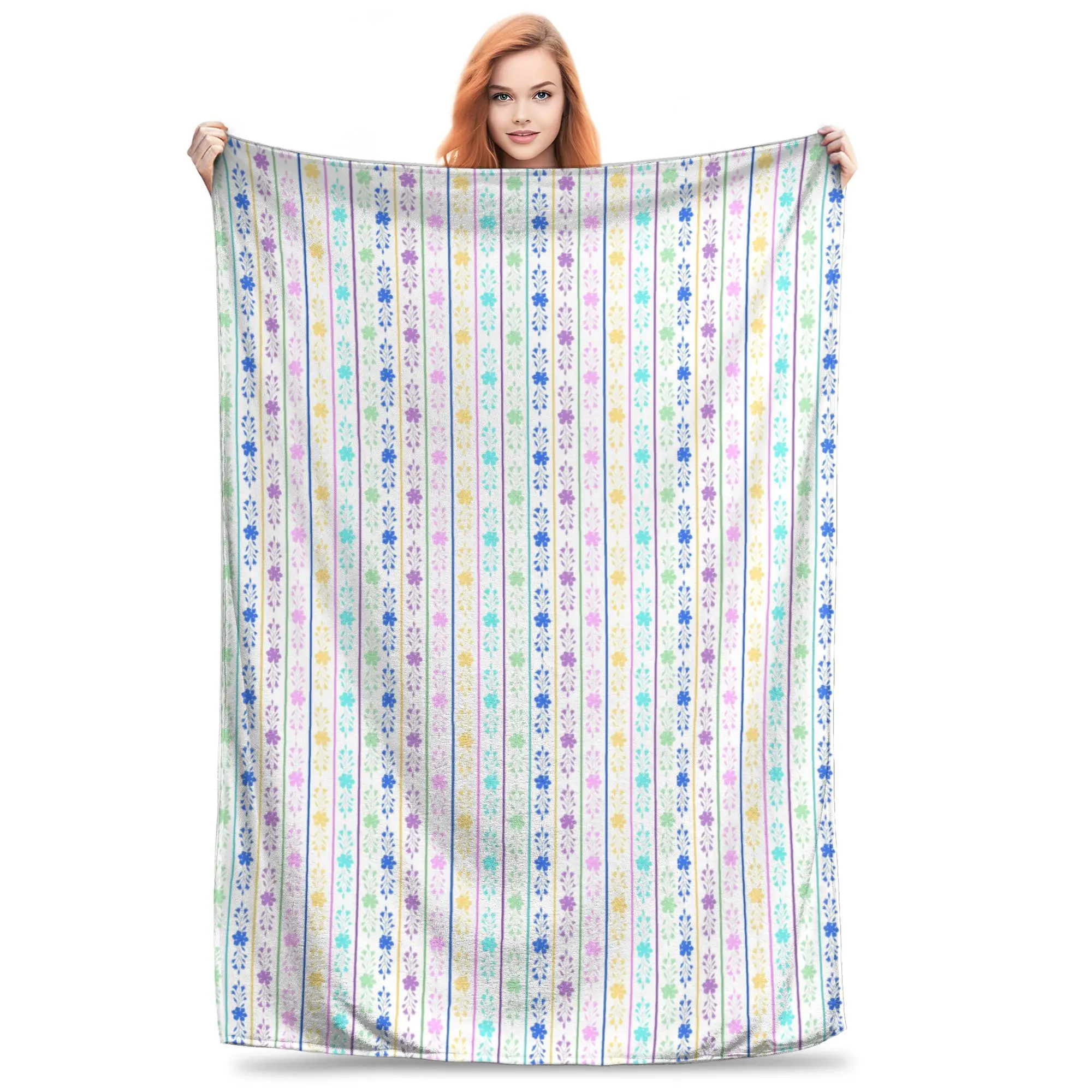 Colorful Stripe and Floral Lace Seamless Repeat Blankets Portable Flannel Sofa Throw Blanket for Home Bedroom Outdoor Throws
Colorful Stripe and Floral Lace Seamless Repeat Blankets Portable Flannel Sofa Throw Blanket for Home Bedroom Outdoor Throws