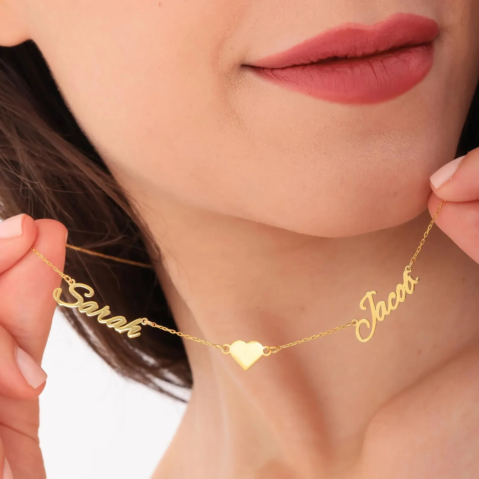 Custom Two Name Necklace with Heart Personalized Couple Name Necklace with Dog Paw Double Name Plate Necklace Christmas Gift
Custom Two Name Necklace with Heart Personalized Couple Name Necklace with Dog Paw Double Name Plate Necklace Christmas Gift