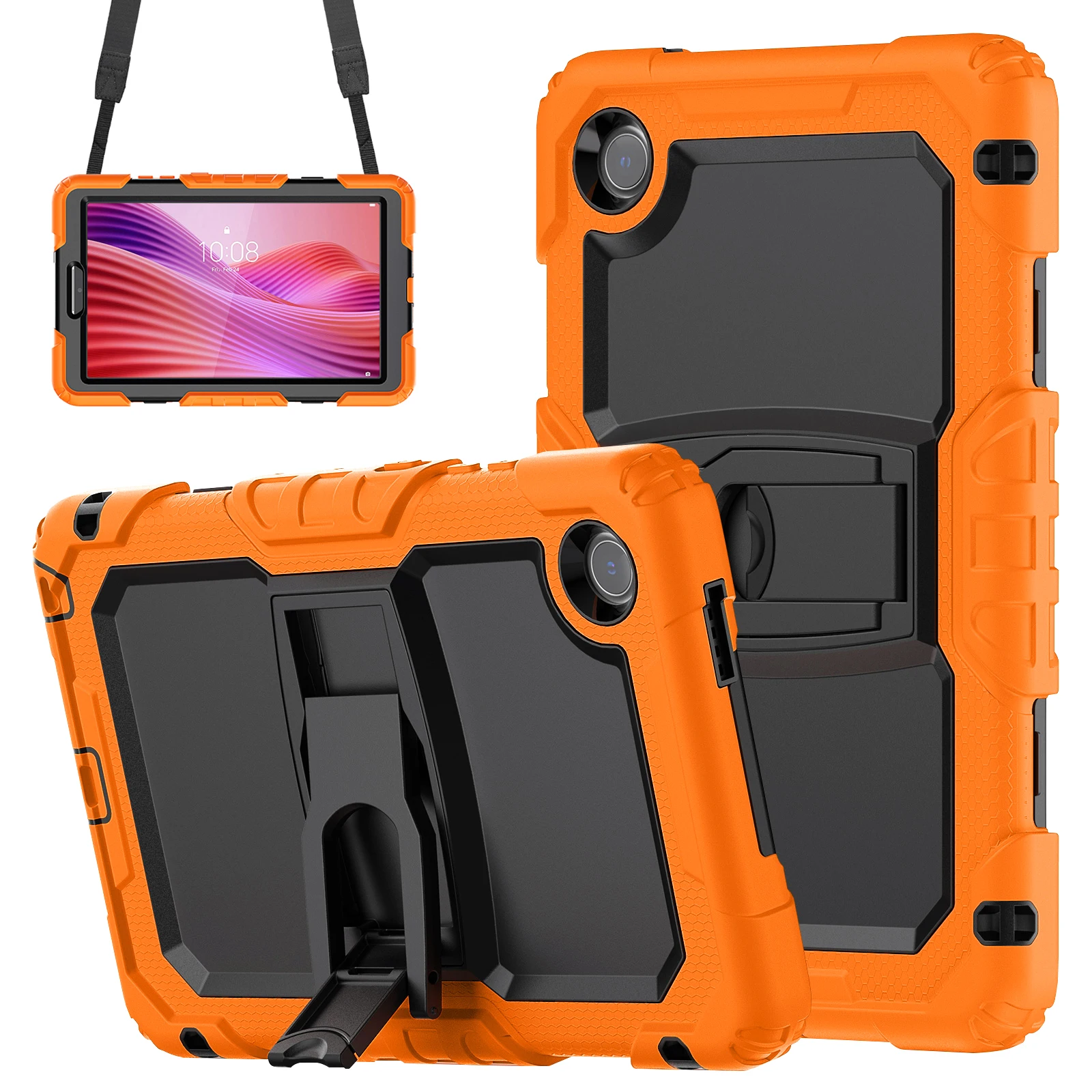 For Lenovo Tab K9 TB305FU Case with Shoulder Strap Kickstand PC + Silicone Shockproof Tablet Cover - Orange
For Lenovo Tab K9 TB305FU Case with Shoulder Strap Kickstand PC + Silicone Shockproof Tablet Cover - Orange
