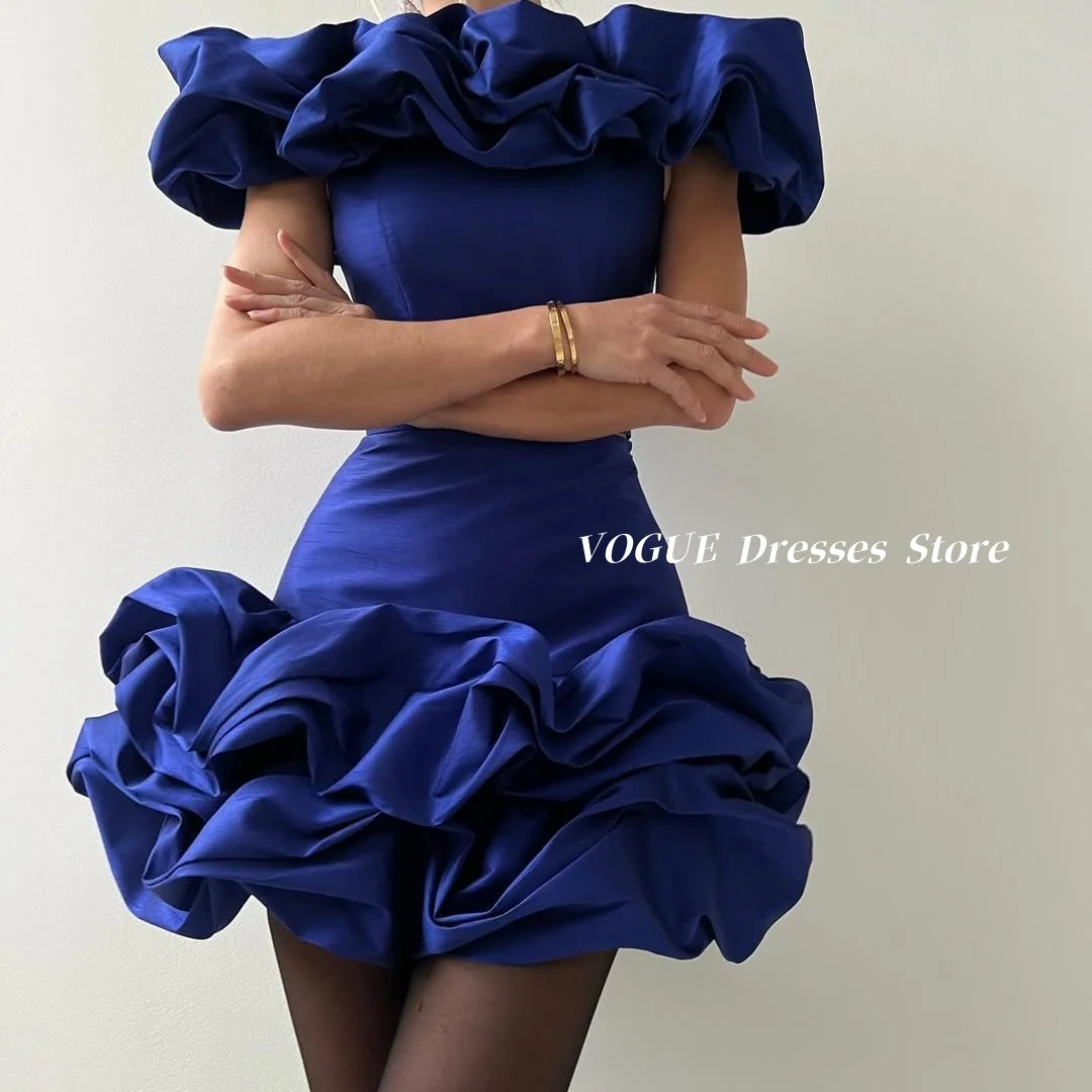 Off Shoulder Short Prom Dresses with Fold Royal Blue Satin Evening Party Dresses فساتين للمناسبات الخاصة فساتين سهرة Customized
Off Shoulder Short Prom Dresses with Fold Royal Blue Satin Evening Party Dresses فساتين للمناسبات الخاصة فساتين سهرة Customized