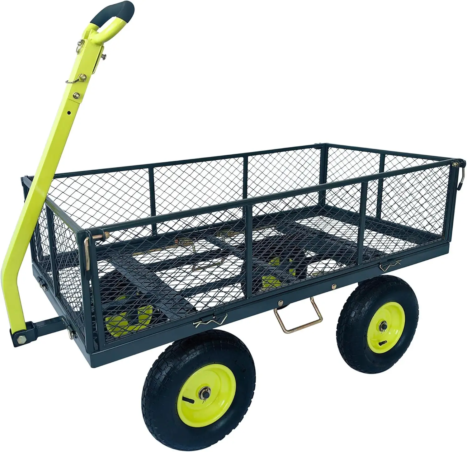 3-in-1 Dual Side Dump 24" x 48" Wagon with Fold Down Sides, 13" Pneumatic Tires, Easy Release Latch, and 1000 lb. Capaci
3-in-1 Dual Side Dump 24" x 48" Wagon with Fold Down Sides, 13" Pneumatic Tires, Easy Release Latch, and 1000 lb. Capaci