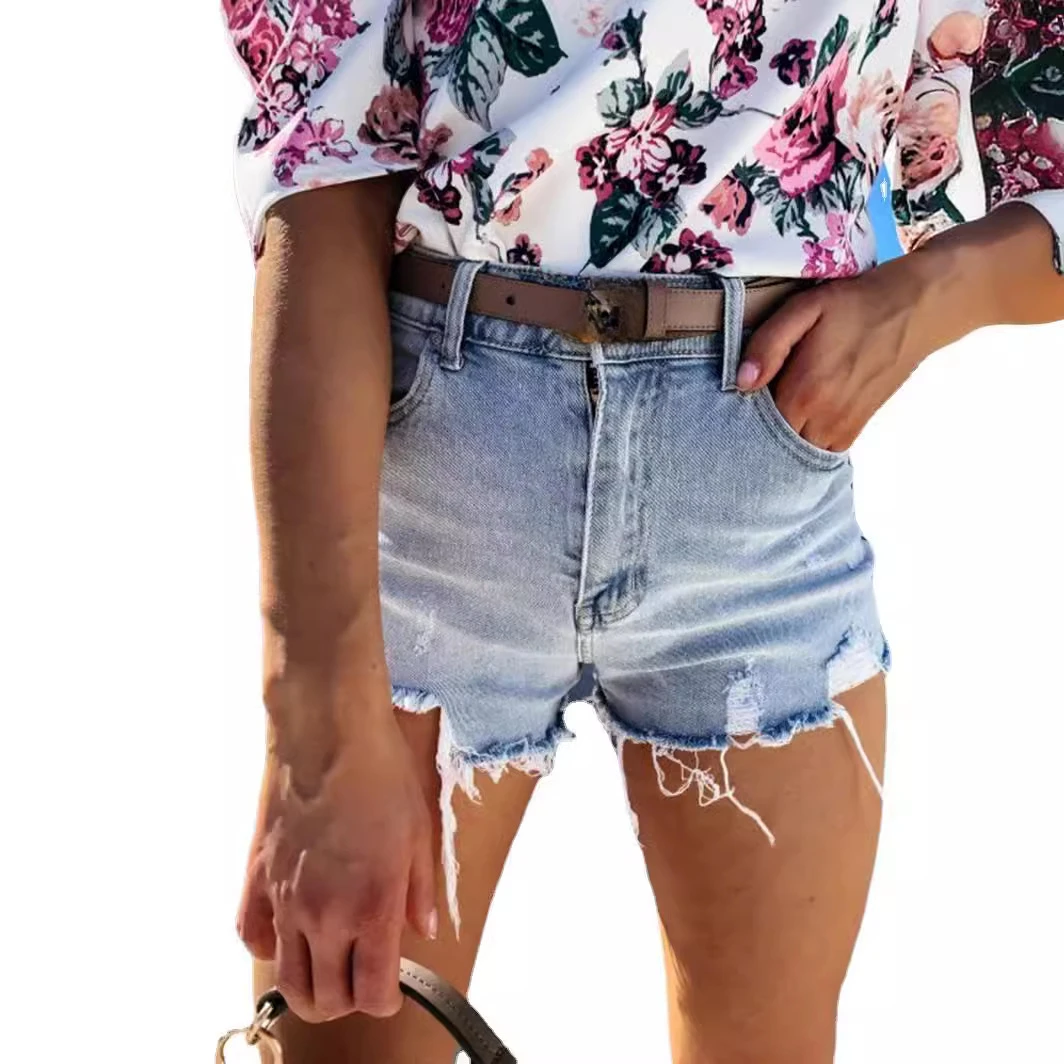 Summer Skinny Solid Blue Ripped Stylish Street Sexy Washed Mid-Waist Retro Vintage Versatile Denim Shorts Woman
Summer Skinny Solid Blue Ripped Stylish Street Sexy Washed Mid-Waist Retro Vintage Versatile Denim Shorts Woman