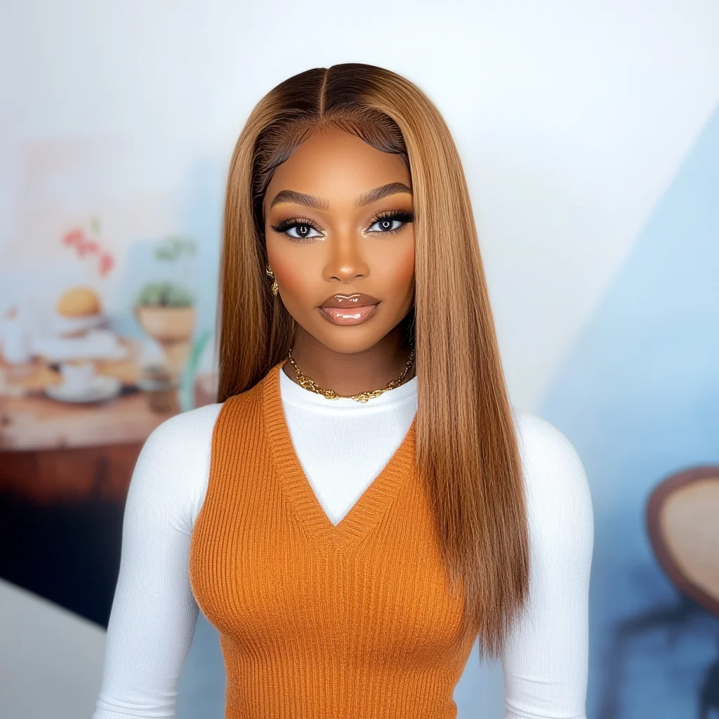 28 Inch Brown Highlight Colored Human Hair Wigs For Women 13X6X1 HD Lace Front Wigs With Black Roots Highlight Lace Straight
28 Inch Brown Highlight Colored Human Hair Wigs For Women 13X6X1 HD Lace Front Wigs With Black Roots Highlight Lace Straight