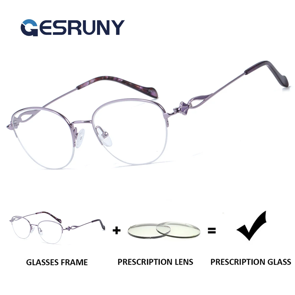 Gesruny очки по рецепту, полурамка, титановая оправа, очки для близорукости и дальнозоркости, модные оптические очки для женщин
Gesruny очки по рецепту, полурамка, титановая оправа, очки для близорукости и дальнозоркости, модные оптические очки для женщин