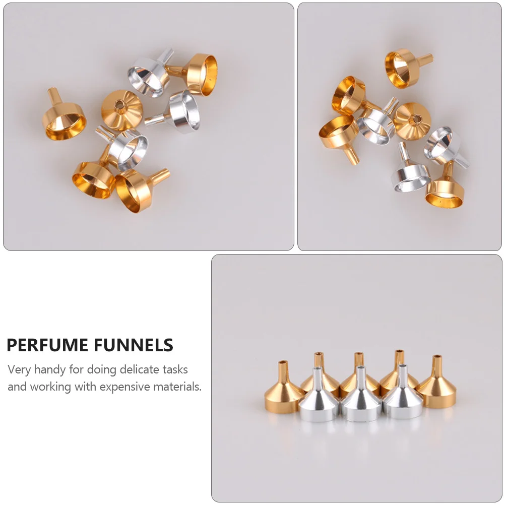 10pcs Metal For Essential Oil Perfume Transfer Mini Funnel Kit Alumite Finish Tool Lab Grade Essential Oil Funnels
10pcs Metal For Essential Oil Perfume Transfer Mini Funnel Kit Alumite Finish Tool Lab Grade Essential Oil Funnels