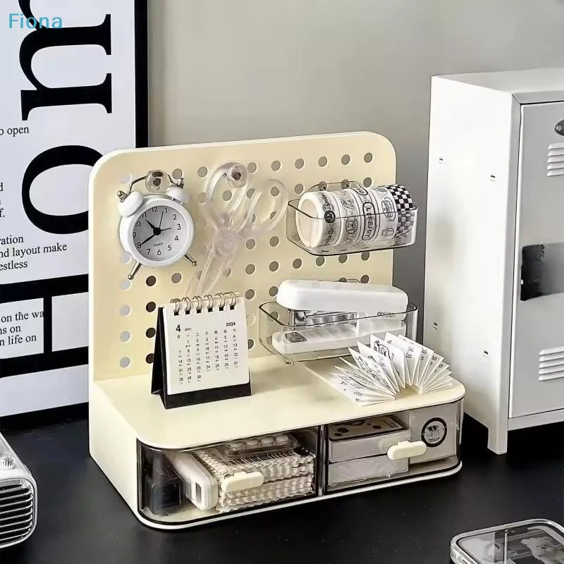 ✔Cream White Pegboard Desk Storage Organizer with Drawers - Office Stationery Shelf with Peg Board Hooks
✔Cream White Pegboard Desk Storage Organizer with Drawers - Office Stationery Shelf with Peg Board Hooks