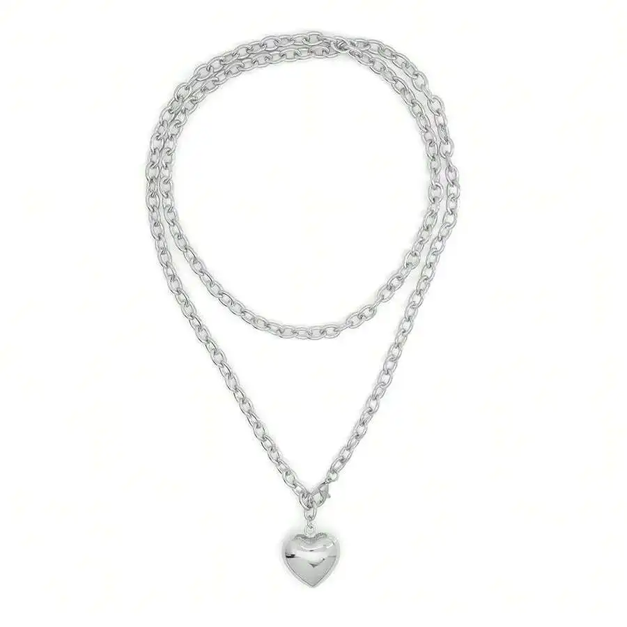 Серебряное многослойное ожерелье с подвеской в виде сердца для женщин
Серебряное многослойное ожерелье с подвеской в виде сердца для женщин