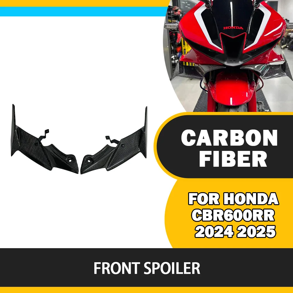 for Honda CBR600RR 2024 2025 2026 100% carbon fibermotorcycle Front Fairing Winglet Aerodynamic Air Spoiler Side Wing Deflector
for Honda CBR600RR 2024 2025 2026 100% carbon fibermotorcycle Front Fairing Winglet Aerodynamic Air Spoiler Side Wing Deflector