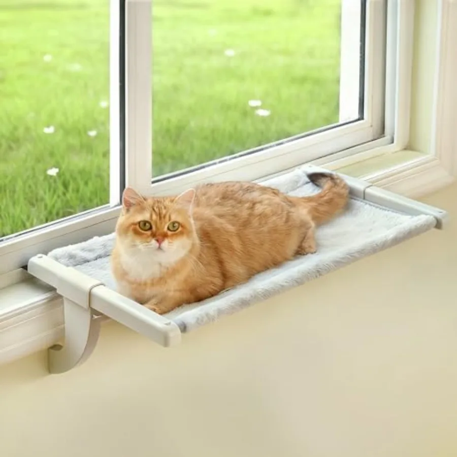 Window Sill Mount Cat Perch for Indoor Cats, One-Step Sliding Clamping Slot Adjustment Cat Hammock with Washable Cover, No Suct
Window Sill Mount Cat Perch for Indoor Cats, One-Step Sliding Clamping Slot Adjustment Cat Hammock with Washable Cover, No Suct