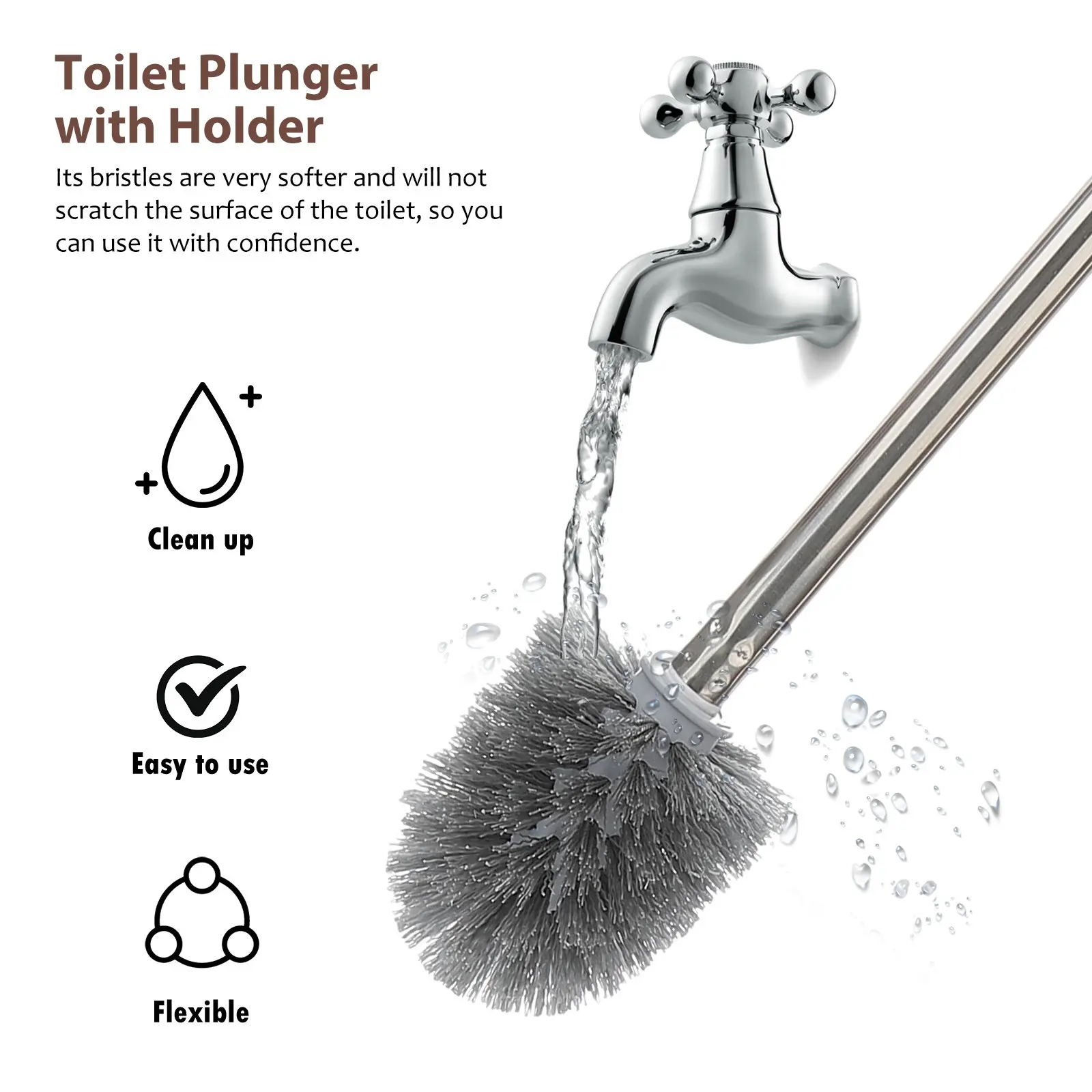 1Set Toilet Brush Plunger Combo with Holder Easy Storage Comfortable Grip Non Scratching Bristles Complete Bathroom Cleaning
1Set Toilet Brush Plunger Combo with Holder Easy Storage Comfortable Grip Non Scratching Bristles Complete Bathroom Cleaning