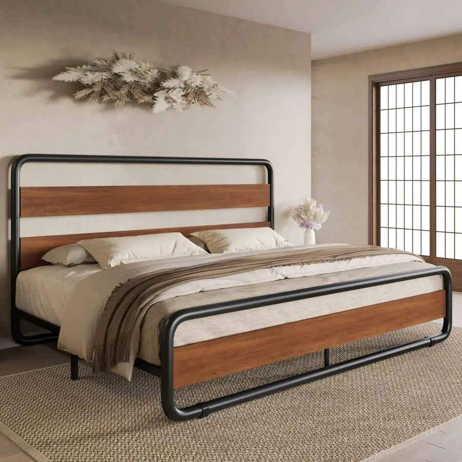CERLIN King Size Metal Bed Frame with Wooden Headboard and Footboard, Heavy Duty Platform Bed Frame with 10 UnderBed Storage, No
CERLIN King Size Metal Bed Frame with Wooden Headboard and Footboard, Heavy Duty Platform Bed Frame with 10 UnderBed Storage, No