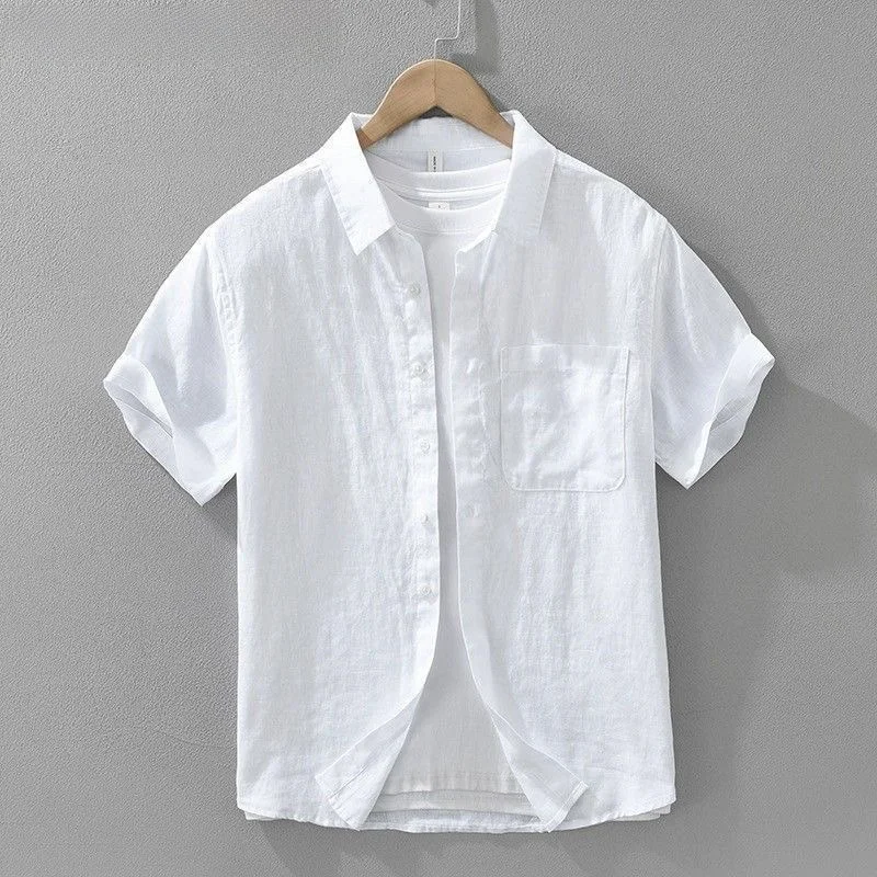 Летний свободный повседневный льняной топ из ледяного шелка ort Sve irt, мужской легкий дышащий классический белый топ на пуговицах
Летний свободный повседневный льняной топ из ледяного шелка ort Sve irt, мужской легкий дышащий классический белый топ на пуговицах