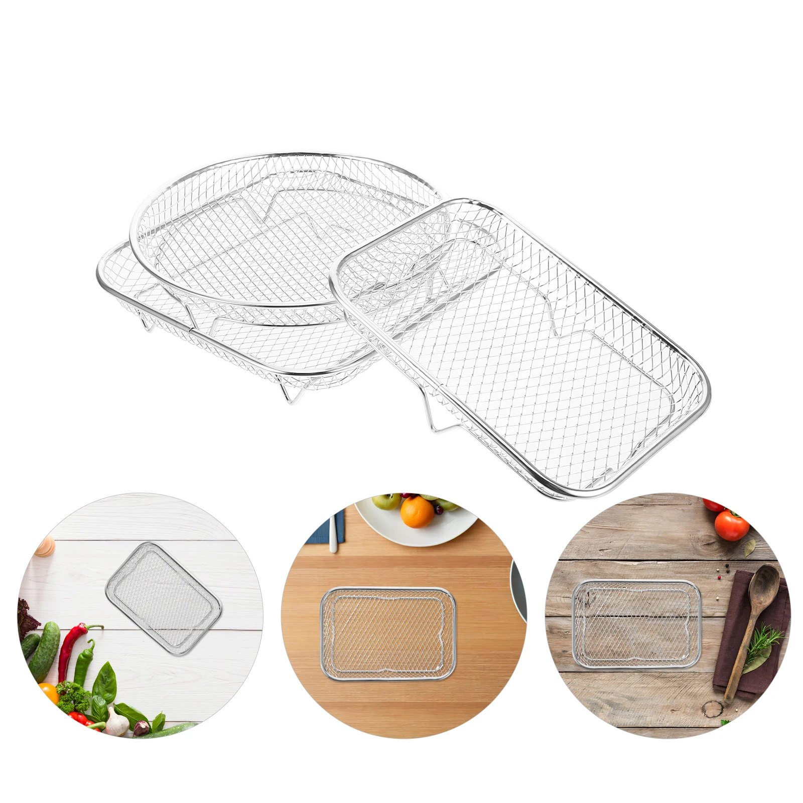 3pcs Stainless Steel Steaming Rack Kitchen Strainer Heavy Duty Drainage Mesh For Washing Vegetables Cooking Steamer Basket
3pcs Stainless Steel Steaming Rack Kitchen Strainer Heavy Duty Drainage Mesh For Washing Vegetables Cooking Steamer Basket