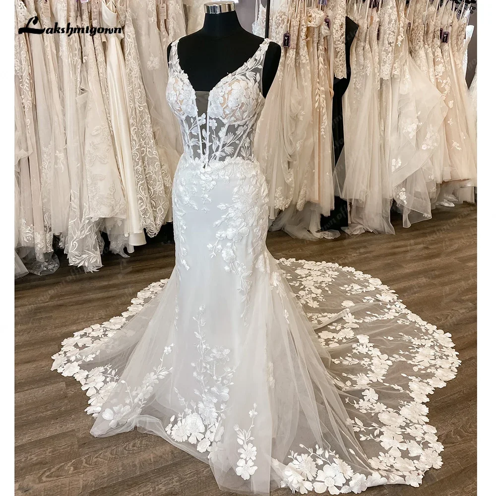 Lakshmigown Luxurious Mermaid/Trumpet Wedding Dresses Off the Shoulder V-neck Lace Backless Bridal Gown robe mariée sirene
Lakshmigown Luxurious Mermaid/Trumpet Wedding Dresses Off the Shoulder V-neck Lace Backless Bridal Gown robe mariée sirene