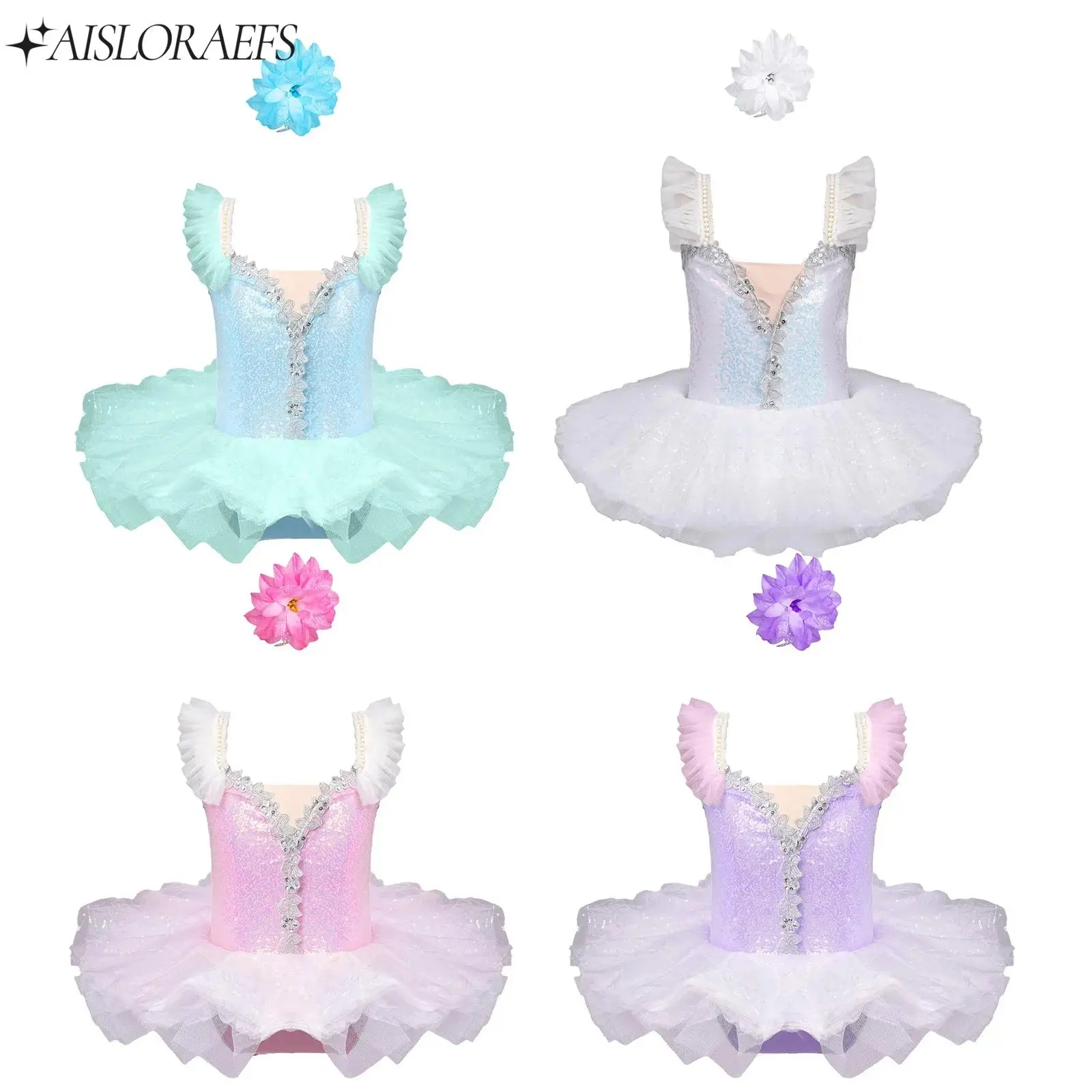 Toddler Girls Ballet Dance Dress Shiny Sequins Tutu Dress with Headwear Gymnastics Performance Competition Training Dance Wear
Toddler Girls Ballet Dance Dress Shiny Sequins Tutu Dress with Headwear Gymnastics Performance Competition Training Dance Wear