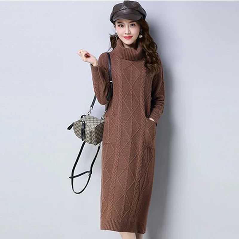 Autumn Winter Thicken Warm Pocket Dresses Women's Knitted Twist Sweater Dresses Bodycon Loose Fashion Casual Bottom Dresses
Autumn Winter Thicken Warm Pocket Dresses Women's Knitted Twist Sweater Dresses Bodycon Loose Fashion Casual Bottom Dresses