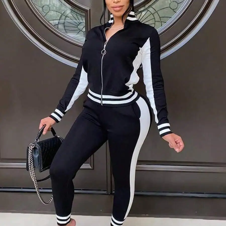 Stylish Women Casual Splice Sporty Tracksuit Cardigan And Pants Set
Stylish Women Casual Splice Sporty Tracksuit Cardigan And Pants Set
