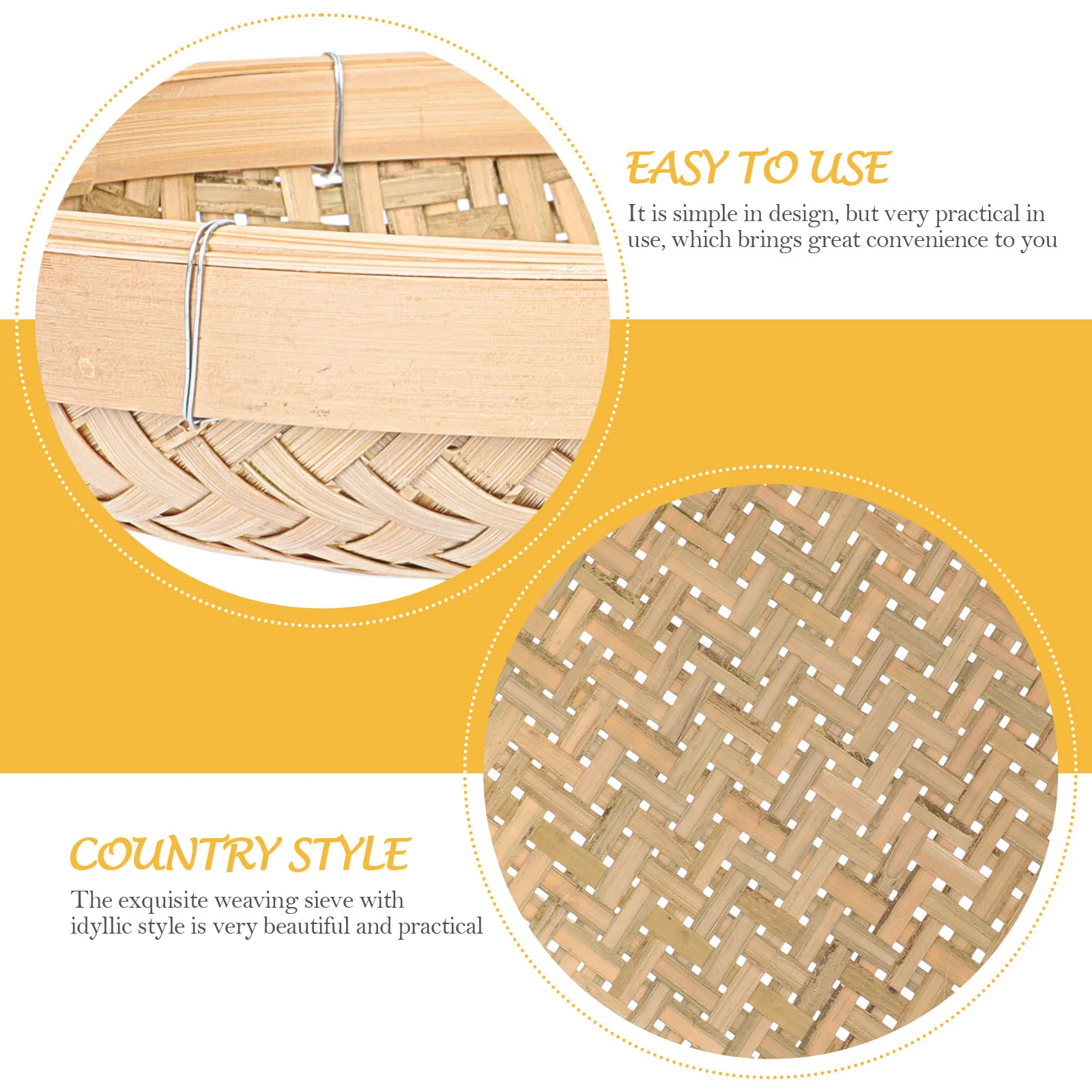 Bamboo Storage Basket Sieve Kitchen Fruit Vegetable Drying Handmade Woven Household Decorative Item Practical
Bamboo Storage Basket Sieve Kitchen Fruit Vegetable Drying Handmade Woven Household Decorative Item Practical