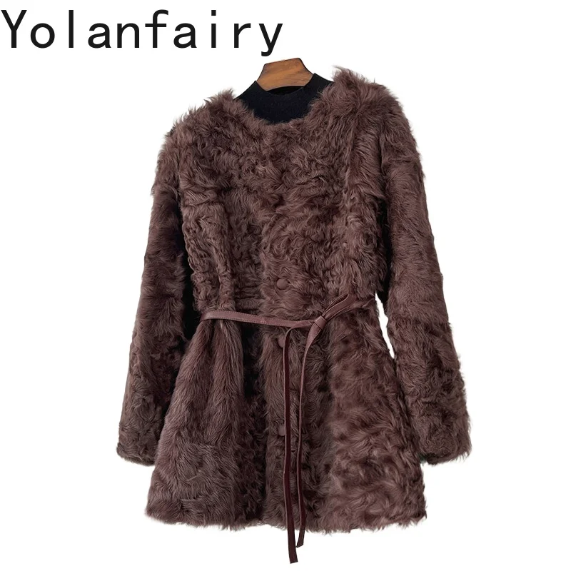 YOLANFAIRY Real Lake Fur Integrated Coat Woman Luxury Elegant Mid-Length Curly Fur Jacket Winter Fur Coats Lace-up Outerwear
YOLANFAIRY Real Lake Fur Integrated Coat Woman Luxury Elegant Mid-Length Curly Fur Jacket Winter Fur Coats Lace-up Outerwear