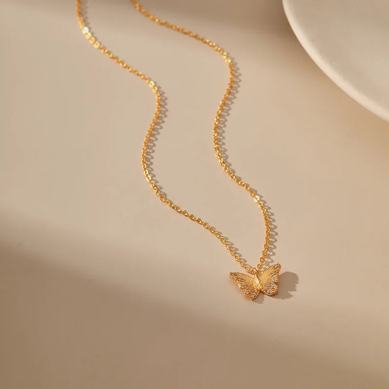 Copper Plated 18K Gold European And American Animal Elements Design Butterfly Pendant Necklace Women Popular Jewelry
Copper Plated 18K Gold European And American Animal Elements Design Butterfly Pendant Necklace Women Popular Jewelry