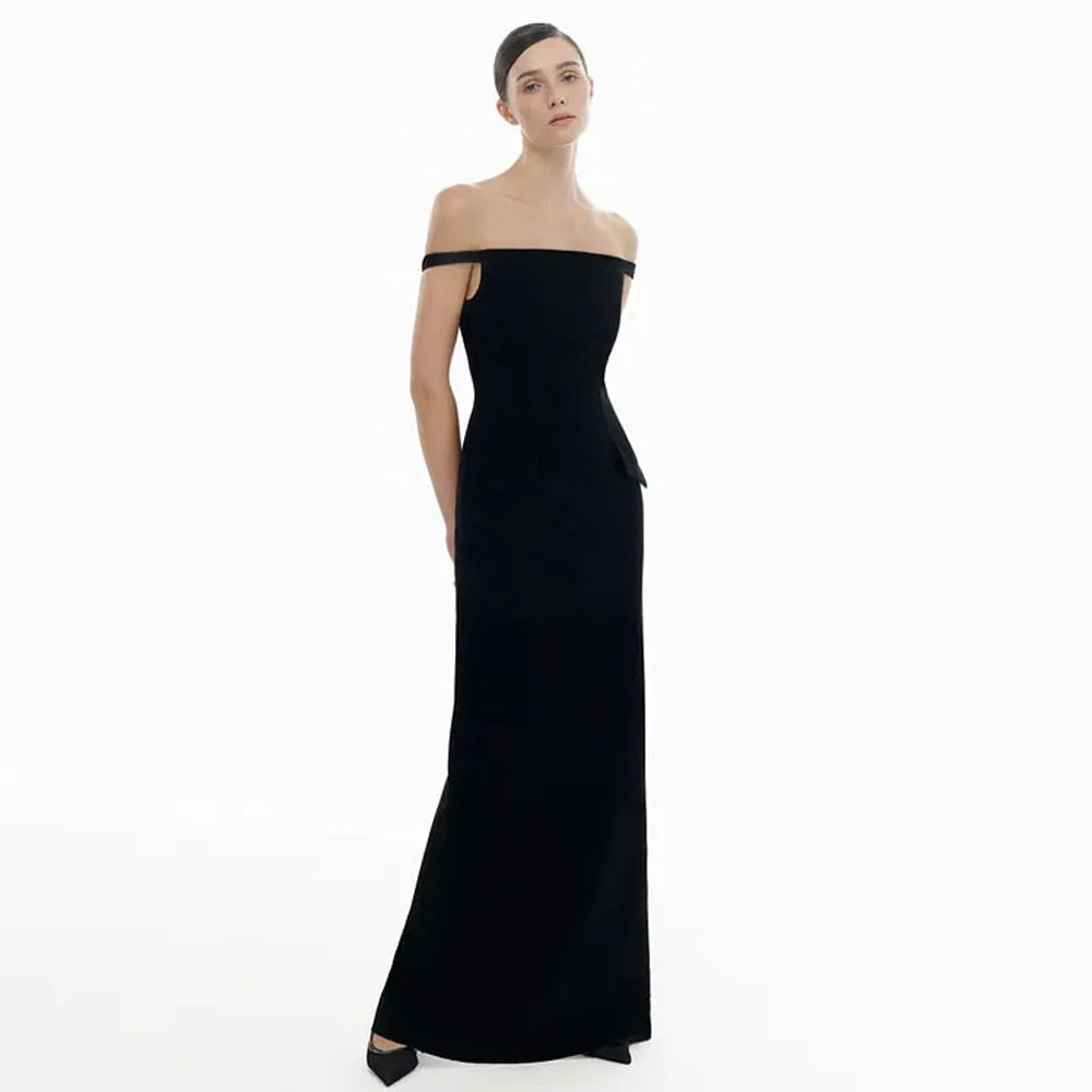 Elegant Black Evening Dress Mermaid Off The Shoulder Prom Dress Formal Party Gown Pearls Beading Floor Length Slit Saudi Dress
Elegant Black Evening Dress Mermaid Off The Shoulder Prom Dress Formal Party Gown Pearls Beading Floor Length Slit Saudi Dress