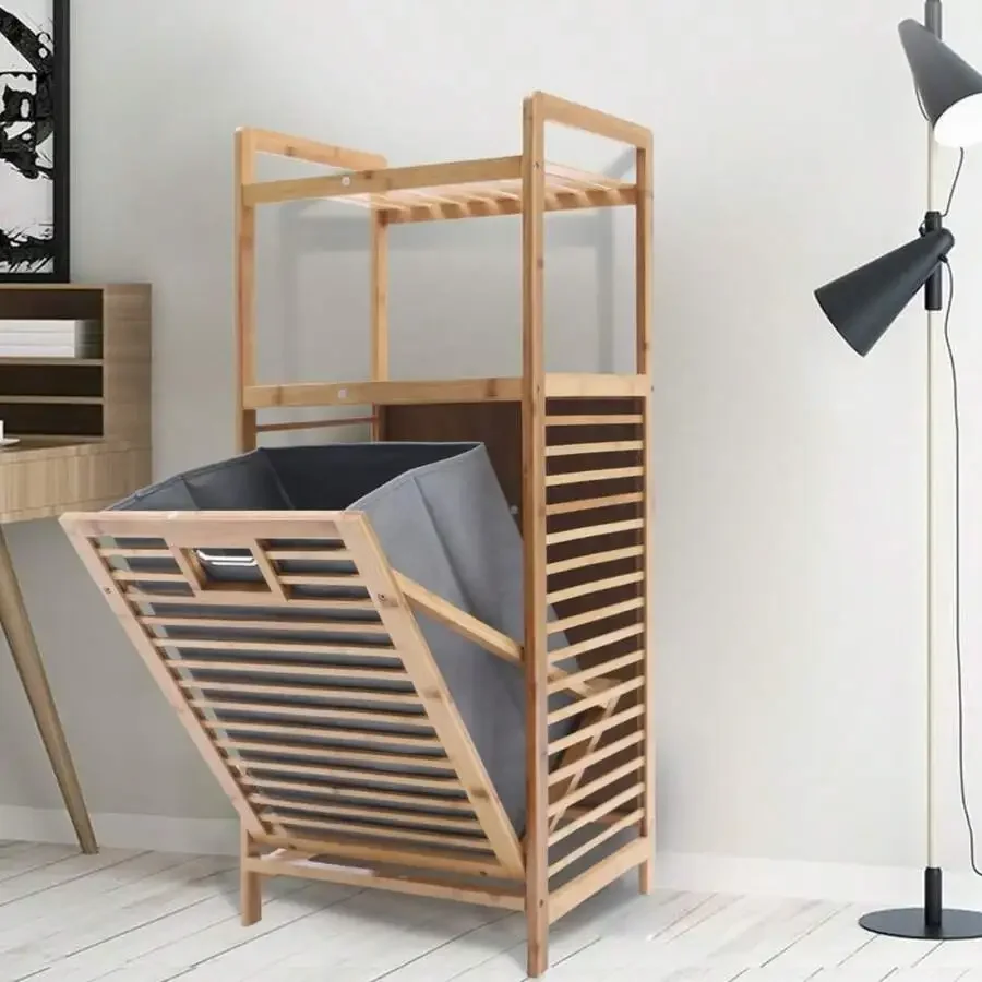 Dirty Clothes Laundry Hamper Bamboo Basket Washing Organizer With Storage Shelf 15.7"*11.8"*37.4" Foldable Laundry Basket
Dirty Clothes Laundry Hamper Bamboo Basket Washing Organizer With Storage Shelf 15.7"*11.8"*37.4" Foldable Laundry Basket