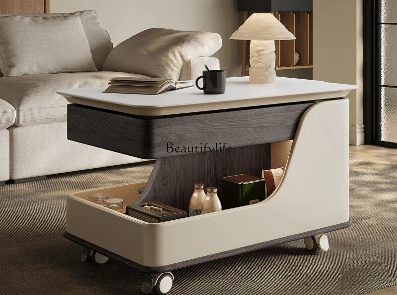 Cream coffee table premium French small apartment living room new rock slab simple modern removable side table
Cream coffee table premium French small apartment living room new rock slab simple modern removable side table