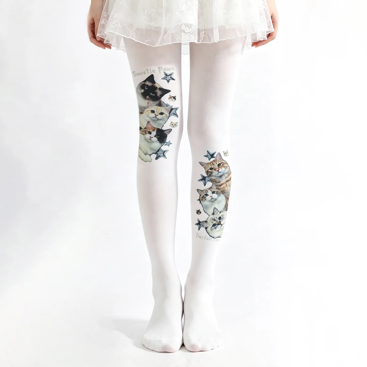 X-large-sized Cute Cartoon Kitten Print Women's Pantyhose Y2K Lolita Style White High Elasticity Velvet Tights
X-large-sized Cute Cartoon Kitten Print Women's Pantyhose Y2K Lolita Style White High Elasticity Velvet Tights