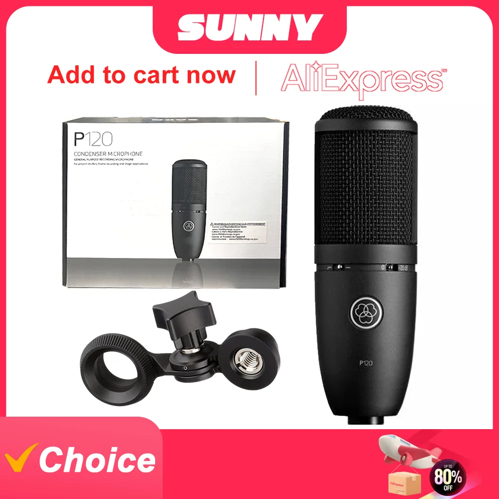 P120 Studio Condenser Microphone Black XLR for AKG Microphone Professional and Home Studio Recording
P120 Studio Condenser Microphone Black XLR for AKG Microphone Professional and Home Studio Recording
