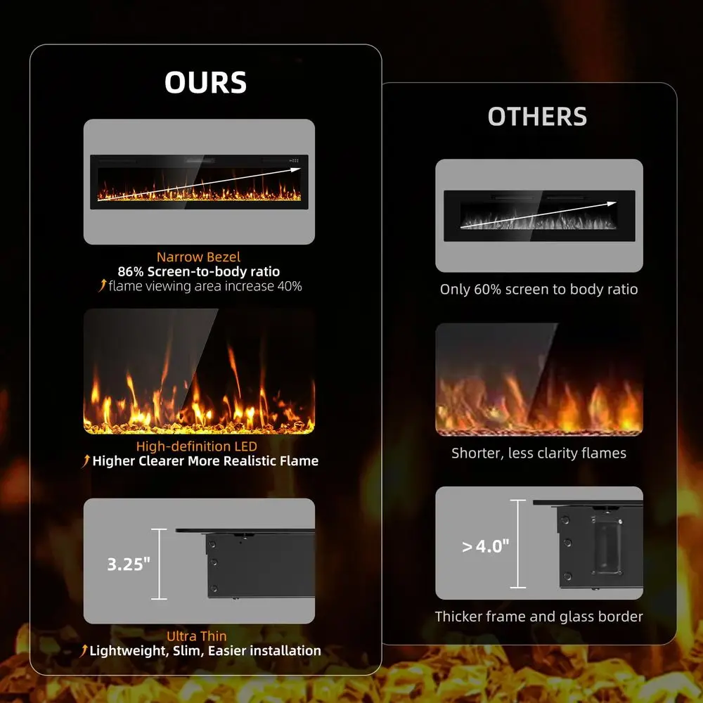 Upgraged 72 inch Ultra Thin Electric Fireplace Inserts and Wall Mounted with Remote Control amp Touch Screen 1500W Fireplace He
Upgraged 72 inch Ultra Thin Electric Fireplace Inserts and Wall Mounted with Remote Control amp Touch Screen 1500W Fireplace He