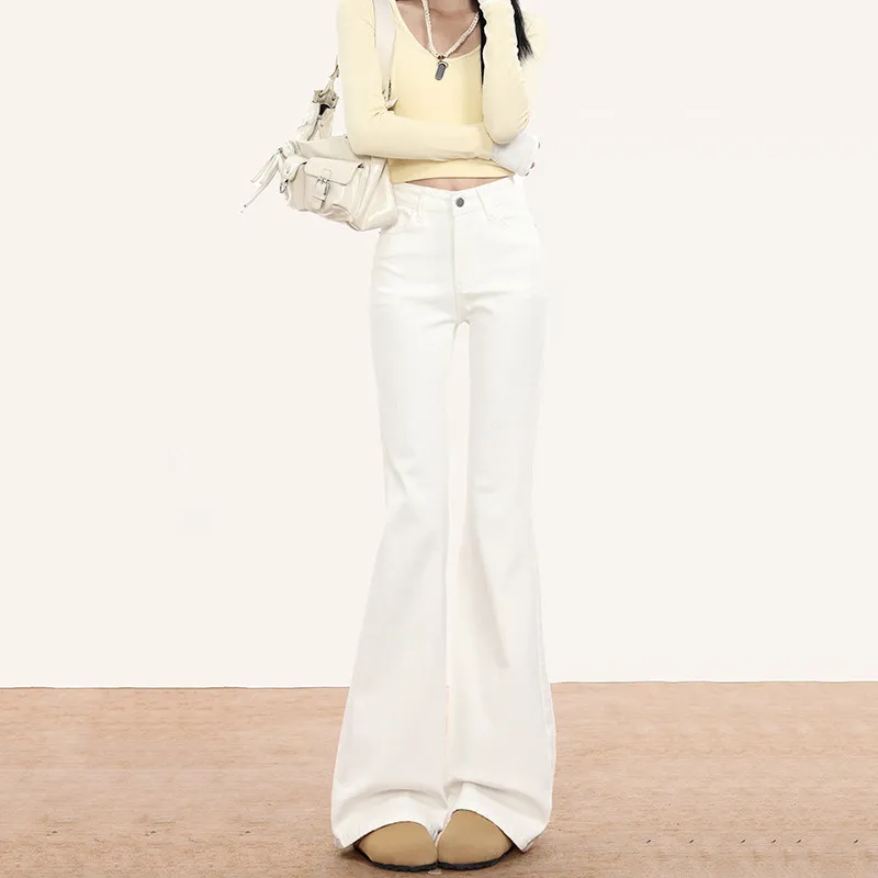 High Waist White Bell Bottom Jeans Women's Thin Cotton Stretch Denim Spring Summer Slimming Non-Matching Leggings
High Waist White Bell Bottom Jeans Women's Thin Cotton Stretch Denim Spring Summer Slimming Non-Matching Leggings