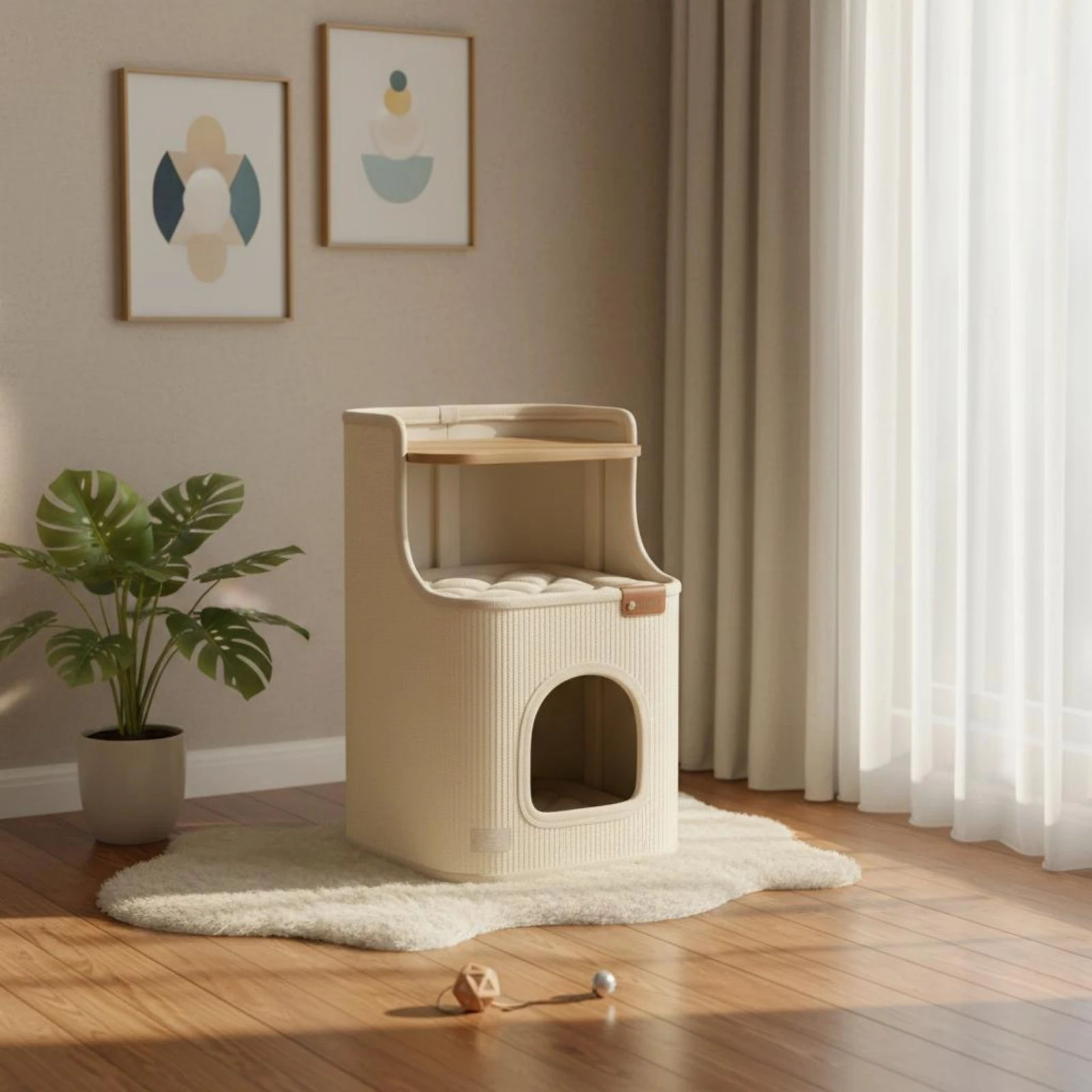 Feline Hideout with Scratcher Natural Sisal Feline House Post Pet Furniture Stable Long-Lasting for Small Apartment
Feline Hideout with Scratcher Natural Sisal Feline House Post Pet Furniture Stable Long-Lasting for Small Apartment