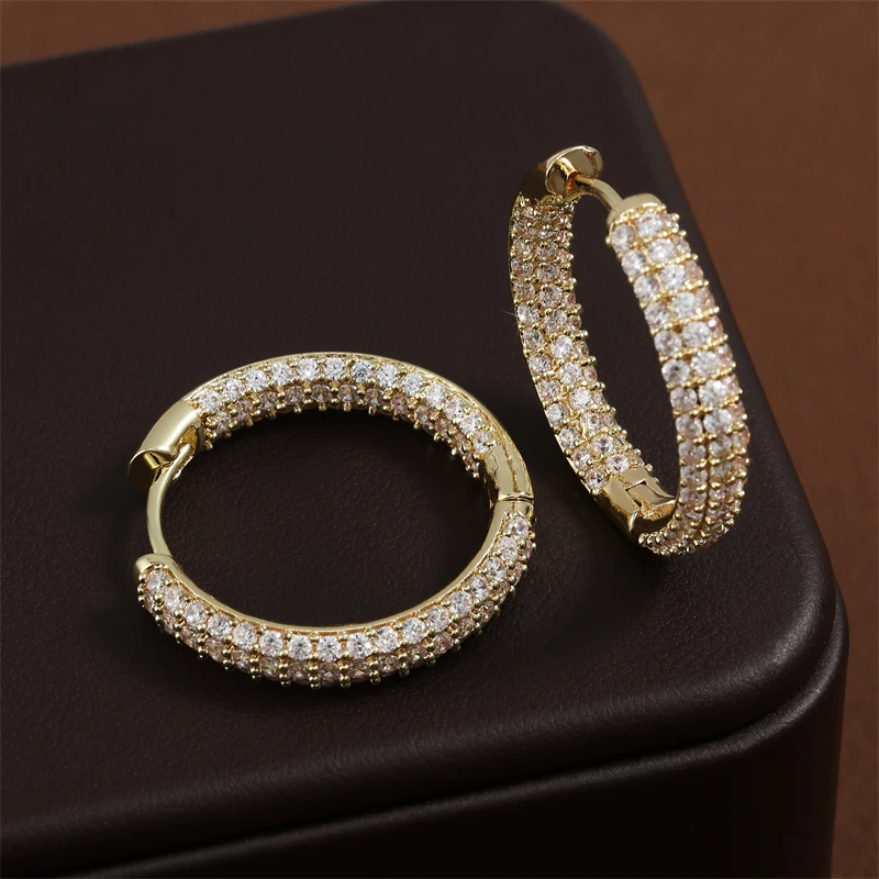 Uilz Shinny Zircon Small Round Hoop Earrings for Women White Gold Color Big Circle Earring Girl Fashion Wedding Jewelry
Uilz Shinny Zircon Small Round Hoop Earrings for Women White Gold Color Big Circle Earring Girl Fashion Wedding Jewelry