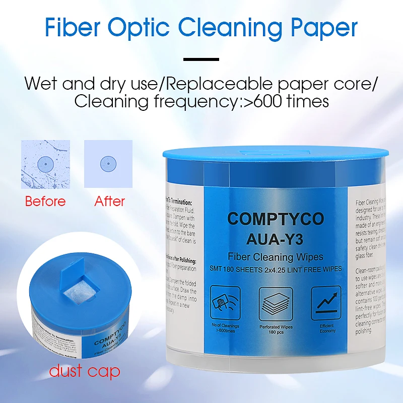 COMPTYCO AUA-Y3 Fiber Optic Cleaning Paper Optical Fiber Cleaner Tool Fiber Optic Dust-free Fiber Core Paper Wipe Paper
COMPTYCO AUA-Y3 Fiber Optic Cleaning Paper Optical Fiber Cleaner Tool Fiber Optic Dust-free Fiber Core Paper Wipe Paper