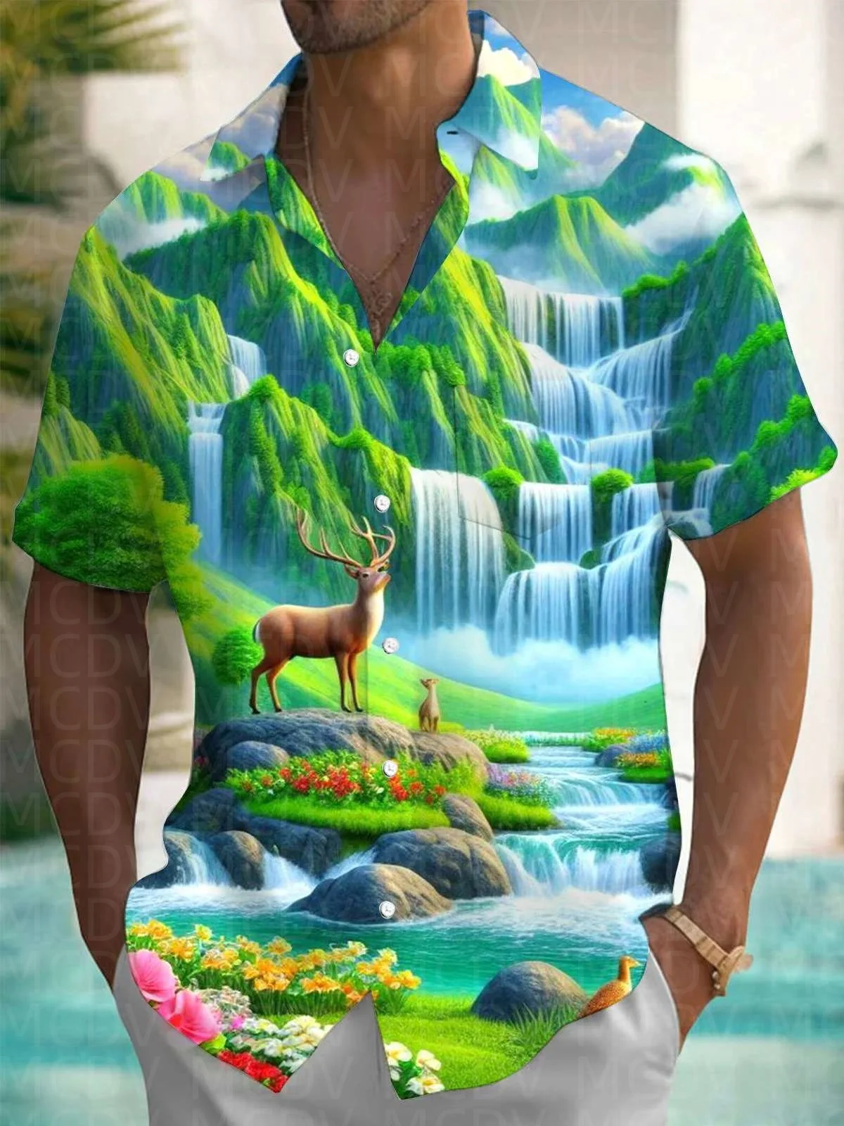 Deer Pattern Men's Hawaiian Shirt Stretch Easy Care Camp Shirt Big Tall
Deer Pattern Men's Hawaiian Shirt Stretch Easy Care Camp Shirt Big Tall